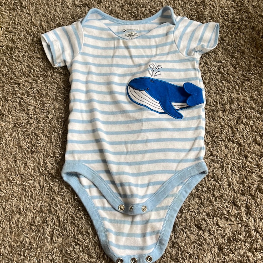 Blue striped whale bodysuit